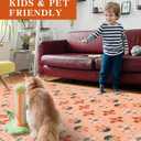 YIHOUSE Orange Floral Washable Area Rug 5'x7'- Small Colorful Living Room Rug Ultra-Thin Non-Slip Area Rug for Bedroom, Nursery Room, Kids Room (Orange, 5x7ft)