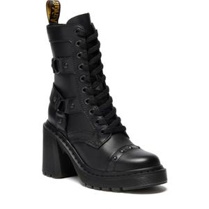 Dr. Martens Women's Chesney Harness Flare Heel Leather Boots (7)