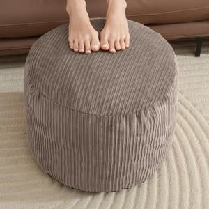 Pouf Ottoman Foot Stools Ottoman with Foam Small Corduroy Ottomans for Living Room Ottomans Pouf 20x15 Floor Poufs Foot Rest for Office Chair Brown Foot Stool Small