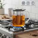 Aquach 85oz Large Glass Teapot & Tea Maker- Stovetop & Dishwasher Safe, Plastic-Free Borosilicate Glass Tea Kettle for Loose Leaf & Iced Tea