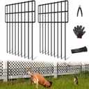 25 Panels Garden Fencing Animal Barrier, 17in (H) X 27ft (L) Dog Dig Fence Barrier, 1.25in Gap Rustproof Metal Stakes Decorative Garden Fence, Ground Defense Border Fence for Outdoor, Yard, Patio