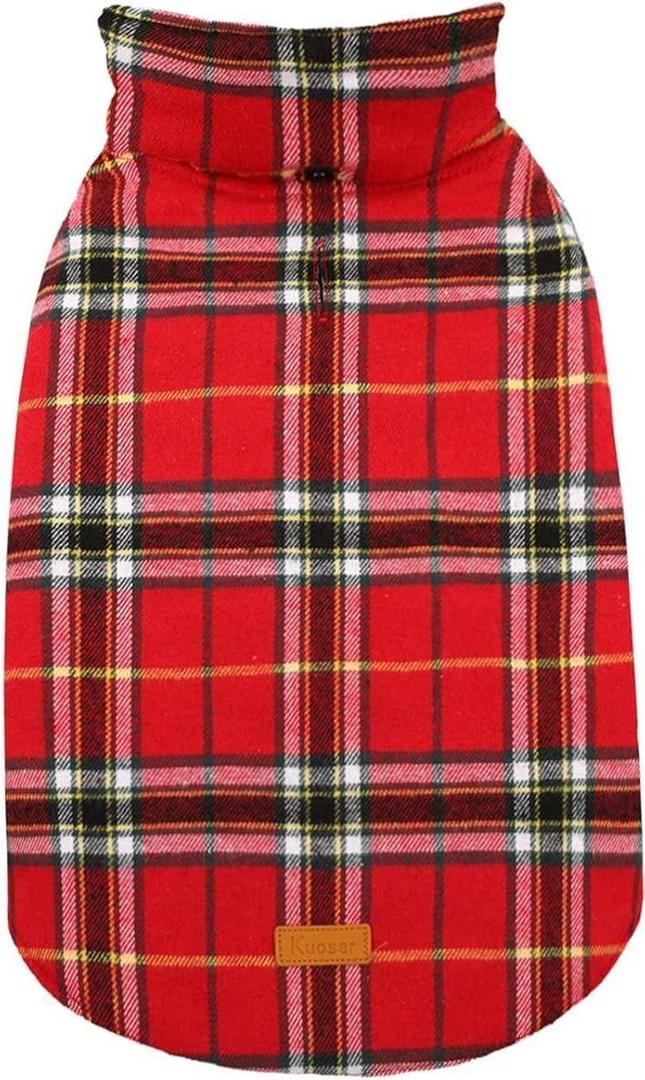 Kuoser Waterproof Dog Coat, Reversible Dog Jacket for Medium Dogs, Adjustable Durable Doggie Winter Coat Warm Puppy Cold Weather Apparel from Small to Large Breed, Bright Red M (Medium (Pack of 1))