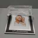 Pavilion Gift Company 85114 Glorious Occasions - 25th Anniversary Black Crystal Mirrored 4x6 Picture Frame,