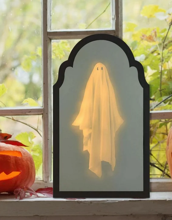 2025 Novelty marthastewarts Ghost Mirror with Creepy Eyes Ghost Halloween Ghostmirror Eerie Haunted House Apparition Indoor DIY Ghost Mirror