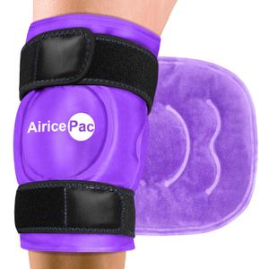 AiricePac Ice Pack for Knee Pain Relief, Reusable Gel Ice Wrap for Injuries, Swelling, Knee Replacement Surgery, Cold Compress Therapy for Arthritis, Meniscus Tear and ACL, Purple
