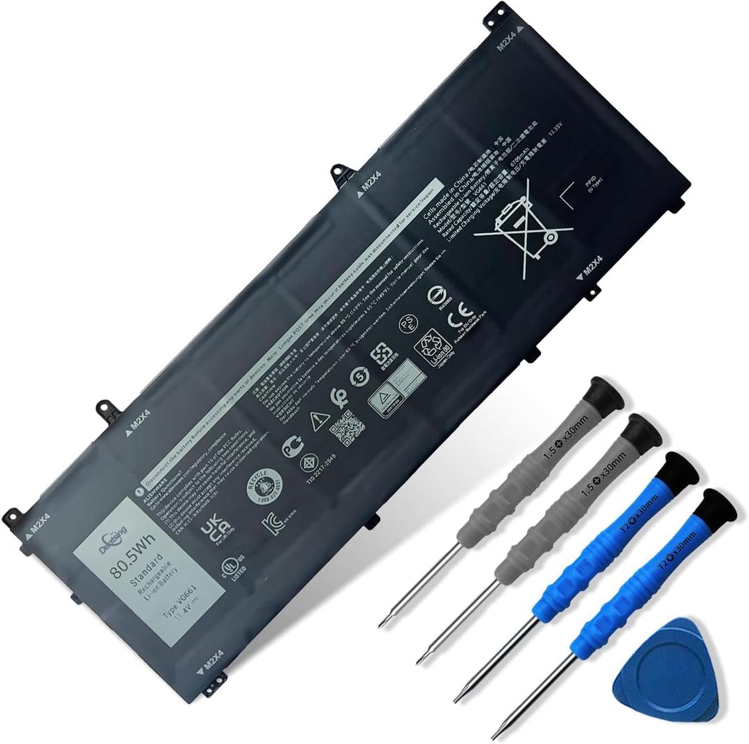 Dentsing VG661 80.5Wh Laptop Battery Replace for Dell Alienware X14 R1 / X14 R2 Series 0GD3C9 GD3C9 0V4N84 V4N84 6709mAh 11.55V