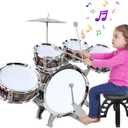 Raimy Toddlers Drum Set with 5 Piece High Mini Musical Jazz Drum Kit for Kids Musical Instruments Toys Gifts for Age 3 4 5 6 7 8 Year Old Boys Girls Baby Children