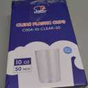 JOLLY CHEF 10 oz Clear Disposable Plastic Cups 50 Pack, Clear Plastic Cups Tumblers, Heavy duty Party Glasses, Disposable Cups for Wedding, Thanksgiving,Halloween,Christmas Party