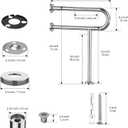 Toilet Support Rail 23.4X 28 Inch, Munzong Anti-Slip Chrome Handicap Grab Bar for Bathroom, Stainless Steel Knurled Safety handrails with Leg for Elderly Disabled Pregnant-1.25Tube
