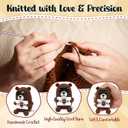 2 x Best Dad Ever Gifts - Handmade Positive Crochet Animals Bear with Card - Fathers Day Birthday Gifts for Dad from Daughter Son, Funny Bear Gift for Dads, Stepdad Father Gift, Table Desk Decor (Brown - Patriotic Dad)