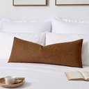 Kevin Textile 14x36 Inch Long Lumbar Cover 1 Pack Soft Boucle Textured Decorative Waterproof Rectangle Cushion Elegant Accent Pillows for Couch Sofa Chair Bed Home Decor Indoor Outdoor Brown