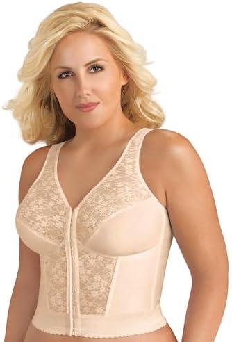 Exquisite Form 5107565 Fully Slimming Wireless Back & Posture Support Longline Bra with Front Closure & Lace 40D