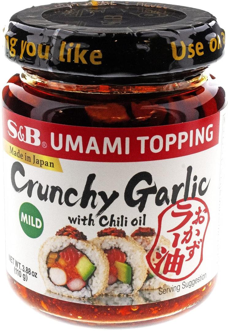 S&B Chili Oil with Crunchy Garlic, 3.88 Fl Ounce (EXP 12/29/26)