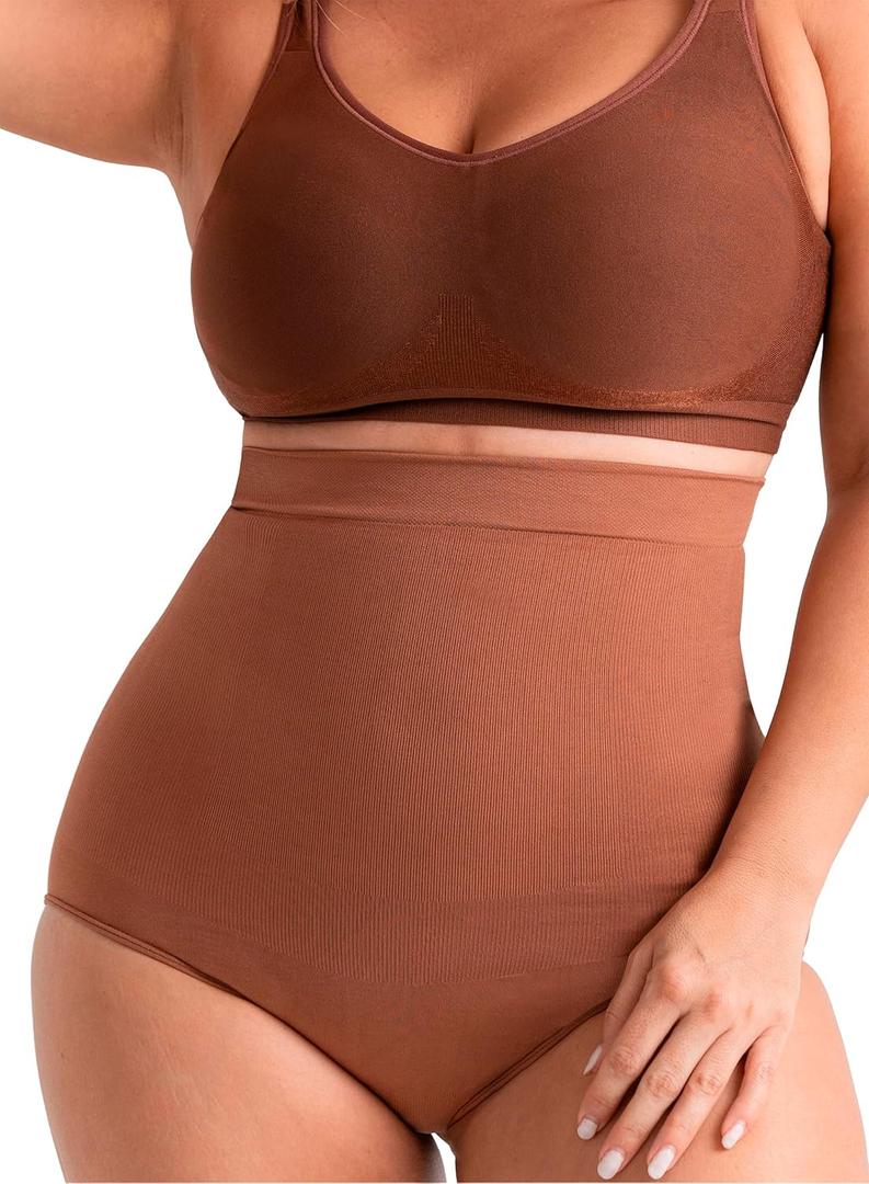 SHAPERMINT Shapewear for Women - Seamless Shapewear Tummy Control Panty, Body Shaper, Tummy Control Underwear for Women (Medium-Large, Latte)