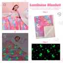 QSTEHEML Glow in The Dark Unicorn Blanket,Birthday Gift for Girls Age 3-12 Years Old,Unicorn Toys Gifts Sherpa Fleece Throw Blanket for Kids 50"60"