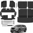 Tongama-Floor Mats for 2022-2026 Nissan Pathfinder 8 Seat with Bench Seats, All Weather TPE Trunk Mat with Backrest Mat & 2nd Row Backrest Mats & Cargo Net & Full Coverage Door Sill Guards Kit