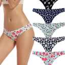 voenxe Seamless Women Underwear Thongs,No Show Ladies Thong,No Line Workout Breathable Comfortable Panties,  Soft Undies, 5-Pack, XL