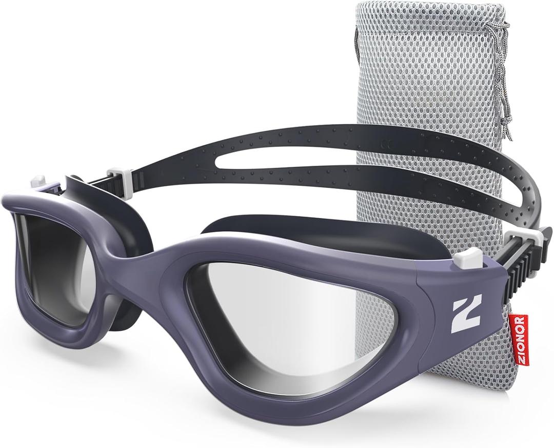 ZIONOR Swim Goggles, G1 SE Swimming Goggles Anti-Fog for Adult Men Women, One Size (Purple)