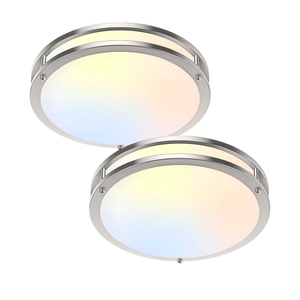 36W LED Ceiling Lights 3600lm Super Bright, Dimmable Flush Mount Light Fixtures 6500K/5000K/4000K/3000K/2700K Adjusted Modern Ceiling Lights 2PACK, 13 Inch Ceiling Lamps for Bedroom Kitchen, Nickle