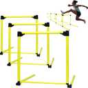 3Pcs Hurdles Training Equipment, Adjustable Height Hurdles Track and Field, Agility Speed Jumping Training Equipment for Soccer Basketball Football Dogs, Detachable-Green