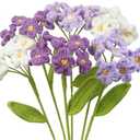 GhuaH 6 Pcs Crochet Flowers Bulk Forget Me Not Crochet Flower Gifts Purple Handmade Crocheted Flowers Bouquet DIY Home Decor for Mother's Day Birthday Wedding Women Moms Wives Friends