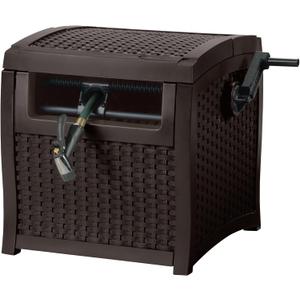 Suncast Hose Reel with Smart Trak Hose Guide, Water-Tight Connection, Durable Resin Construction, 225' Hose Capacity, Brown, Made in the USA