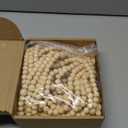 2 Pcs 24 Feet Christmas Wooden Bead Garland - Farmhouse Boho Xmas Tree Decor - Rustic Vintage Boho for Christmas Decoration Supply