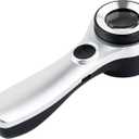 Handheld 10X Magnifier Loupe Optical Glass Magnifying Glass with Light Scale Magnifying Jewelry Loupe with Measure Scale