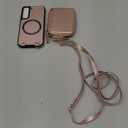 Phone Case for Samsung Galaxy S22 5G Wallet Zipper Handbag Cover and Screen Protector Crossbody Lanyard Strap 2-in-1 Magnetic Detachable Compatible with MagSafe RFID Blocking Flip S 22 Rose Gold