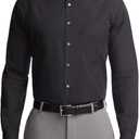 Van Heusen Regular Fit Long Sleeve Dress Shirt BLACK 15.5 Nk 32-33 Sl, M