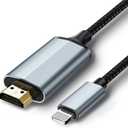Lulaven Lightning to HDMI Cable for iPhone/iPad, 1080P Digital AV Adapter for Hotel TV (No WiFi Needed), Projector & Camping, High-Speed Mirroring Sync for Home Office & Fitness App (6.6ft)