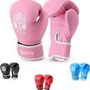 Kids Boxing Gloves, Sponge Foam Training Sparring Gloves Thai Kick Boxing for Kid and Youth, Suitable for Boys and Girls Age 3 to 9 Years (6oz, pink)