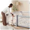 Sweeby Baby Playpen, 79x71 Inch Gate Foldable for Babies and Toddlers, Extra Large with Door Play Yard for Fence Indoor and Outdoor, Gray