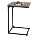 LOFTEY C Shaped End Table, Couch Side Tables That Slide Under, C Side Table for Couch & Sofa, Perfect for Small Space, Rustic Brown