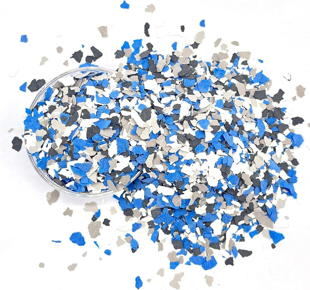 Decorative Color Chips for Epoxy Floor - Paint Chips for Floor Coating (1.1LB, BLUE, 1)