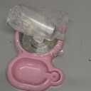 Dog Bowls, Cat Food and Water Bowl Set with Water Dispenser and Stainless Steel Bowl for Cats and Small Dogs - Pink