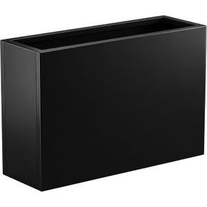 Metal Planter Box 36 x 12 x 24, Heavy Duty Tall Rectangle Planter Box with with Drainage Holes & Rust-Proof Coating, Modern Outdoor/Indoor Black Planter Box for Porch, Garden, Patio, Yard