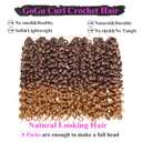 Pre Looped Gogo Curl Crochet Hair for Black Women 14 Inch 8 Packs, Curly Crochet Hair, Deep Wave Braiding Hair, Water Wave Synthetic Crochet Braids Hair Extensions (33/27)