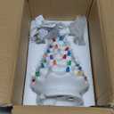 Blissun 10" Ceramic Christmas Tree, Tabletop Christmas Tree Lights Decorations with 54 Multicolored Lights and 7 Point Star Topper for Christmas Table Decorations, White