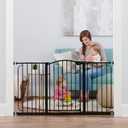 Regalo Safety 30.5-58" Extra Wide Arch Baby Gate with Door, Pressure Mount Walk Through Gate for Doorways & Bottom of Stairs, Babies, Toddlers & Pets, Tested & Safe, American Designed, American Owned