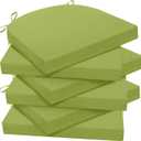 Wellsin Outdoor Chair Cushions for Patio Furniture - Patio Chair Cushions Set of 6 - Water Resistant Round Corner Outdoor Seat Cushions 17"X16"X2", Grass Green