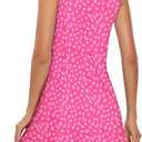 Cucuchy Style Womens Polo Tennis Golf Dresses with Shorts Sleeveless Zip Up Athletic Dress (Pink, L)
