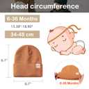 2 x Toddler Beanie Kids Winter Hats Infant Warm Knit Cap Newborn Winter Warm Hat for 0-36 Month Boys Girls (Red)