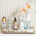 HAIGOUER Gold Mirror Tray Vanity Tray for Dresser Tops Perfect Gold Vanity Tray Large 14”x 10”x 2”