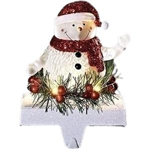 7 Inch Tall LED Snowman Stocking Holder