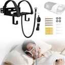 Metal Cpap Wall Mount Shelf for AirSense 11 with Adjustable Angle Cpap Hose Hanger & Mask Hook, Sturdy & Durable Design, Save Space, Avoids Hose Tangle, Easy Installation, Cpap Stand Bedside (Large)