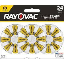 Rayovac Hearing Aid Carbon Zinc 10 Batteries - 24 Pack