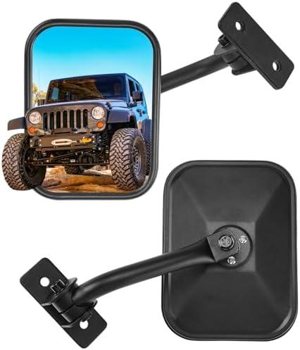 JOYTUTUS Mirrors Doors Off Compatible with Wrangler TJ JK JKU 1997-2018, Easy-Install Quick Release Side View Mirrors, No Vibrate & Wobble, Not Fit Doors On