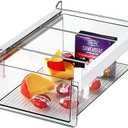 vacane Upgraded Refrigerator Drawers Organizer - Pull Out Fridge Bins with Handle, Extra-Long 19.5" Stretchable and Deep Storage