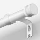 Sturdy Durable Curtain Rod:White Curtain Rods for Windows 18-45 Inch,Adjustable Heavy Duty Curtains Rod for Bedroom/Kitchen/Dorm/Apartment/Door,Small Modern Decorative Drapery Rods (All-Metal)